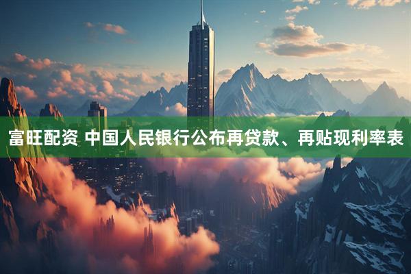 富旺配资 中国人民银行公布再贷款、再贴现利率表
